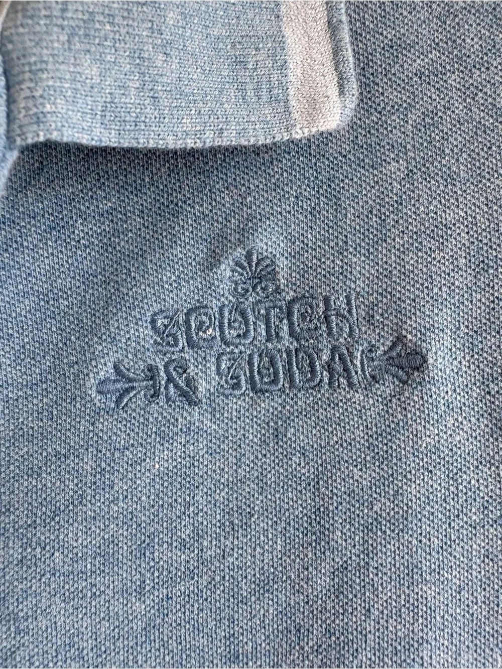 Scotch&Soda Heather Blue Pique Polo Shirt Boys L Preppy Academia Occasion Logo
